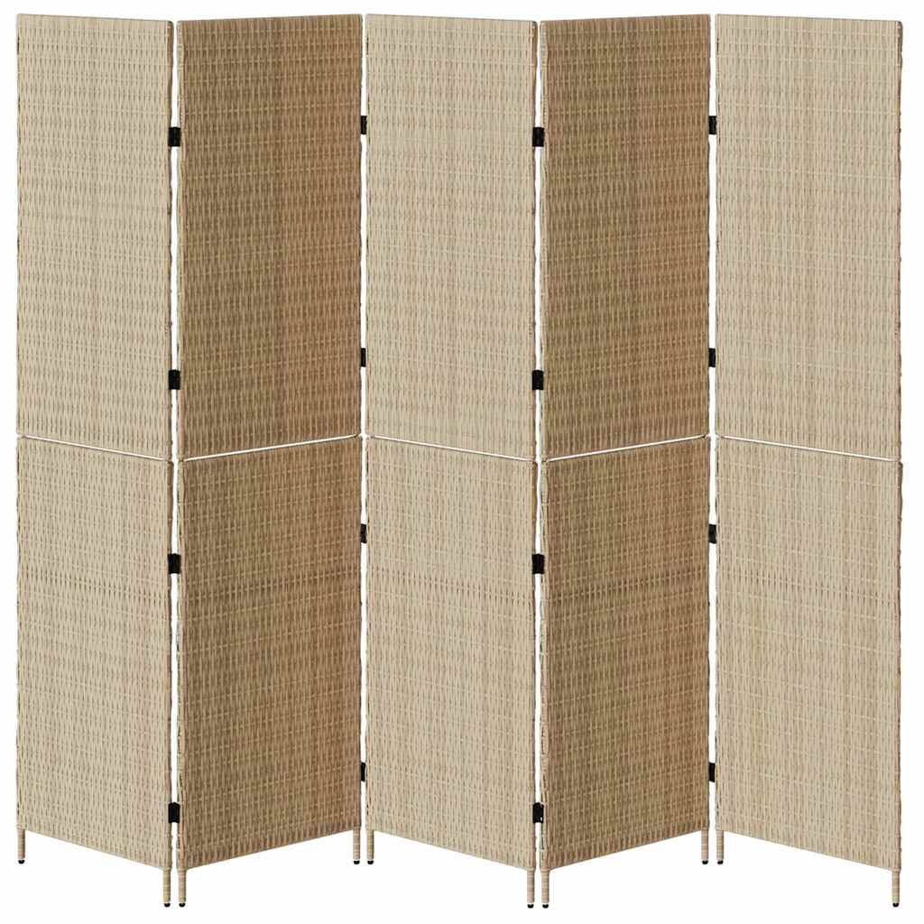 Divider per stanze Beige 242 x 180 cm polyrattan - homemem39