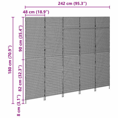 Divider per stanze Beige 242 x 180 cm polyrattan - homemem39