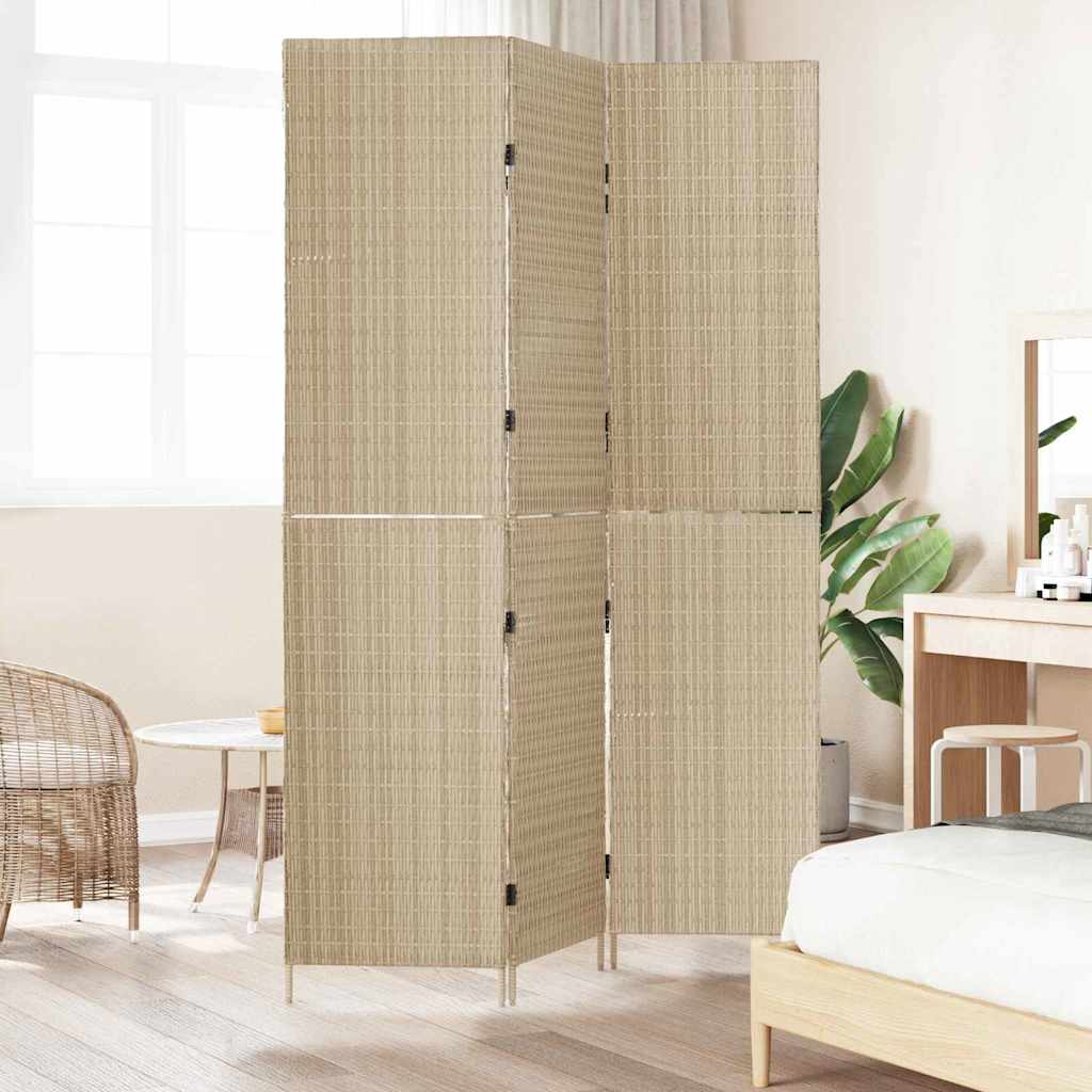 Divider per stanze Beige 146 x 200 cm polyrattan - homemem39