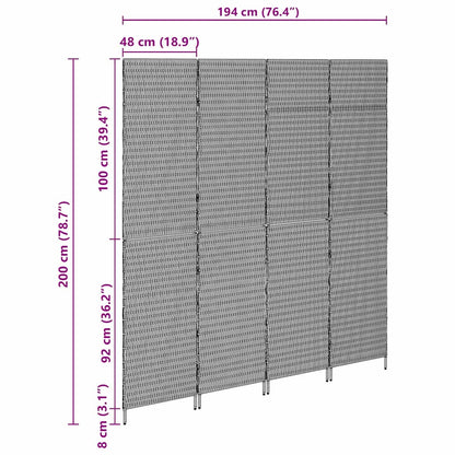 Divider per stanze Beige 196 x 200 cm polyrattan - homemem39