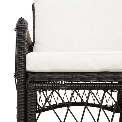 Sedia da Giardino con cuscino Nero 73 x 61 x 77 cm polyrattan | homemem39