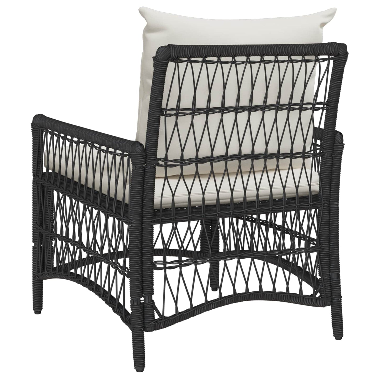 Sedia da Giardino con cuscino Nero 73 x 61 x 77 cm polyrattan