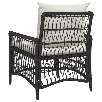 Sedia da Giardino con cuscino Nero 73 x 61 x 77 cm polyrattan