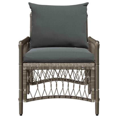Sedia da Giardino con cuscino Grigio 73 x 61 x 77 cm polyrattan