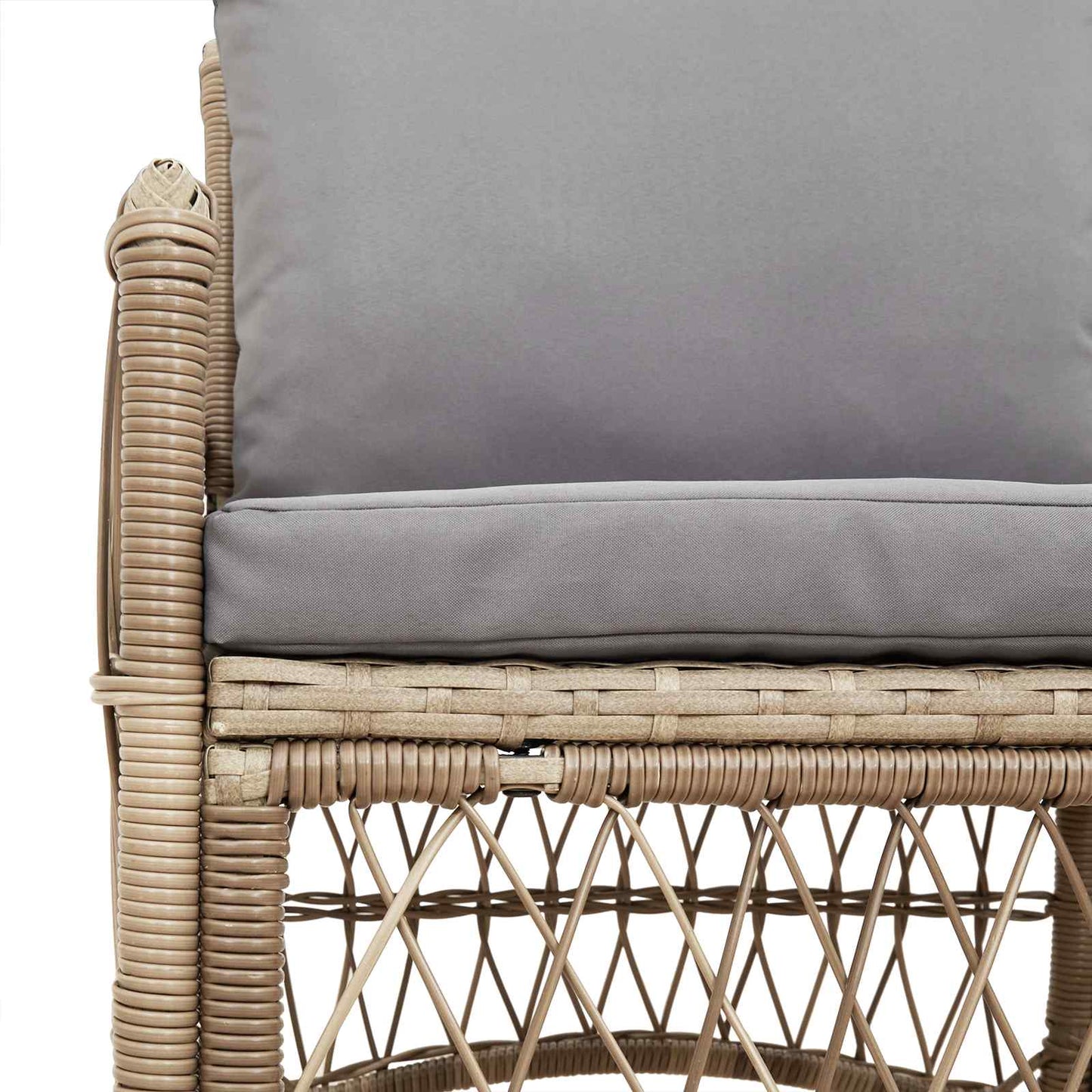 Sedia da Giardino con cuscino Beige 73 x 61 x 77 cm polyrattan