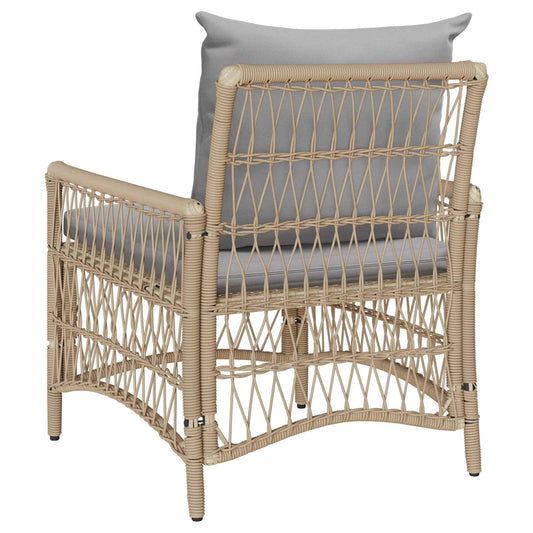 Sedia da Giardino con cuscino Beige 73 x 61 x 77 cm polyrattan
