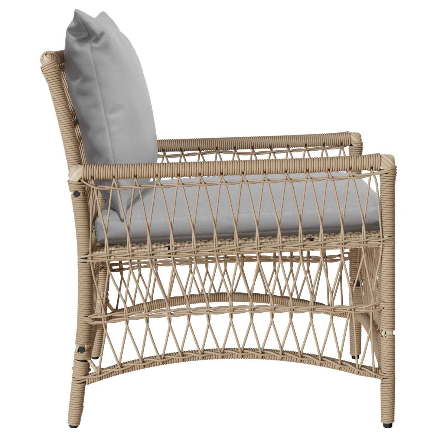 Sedia da Giardino con cuscino Beige 73 x 61 x 77 cm polyrattan | homemem39