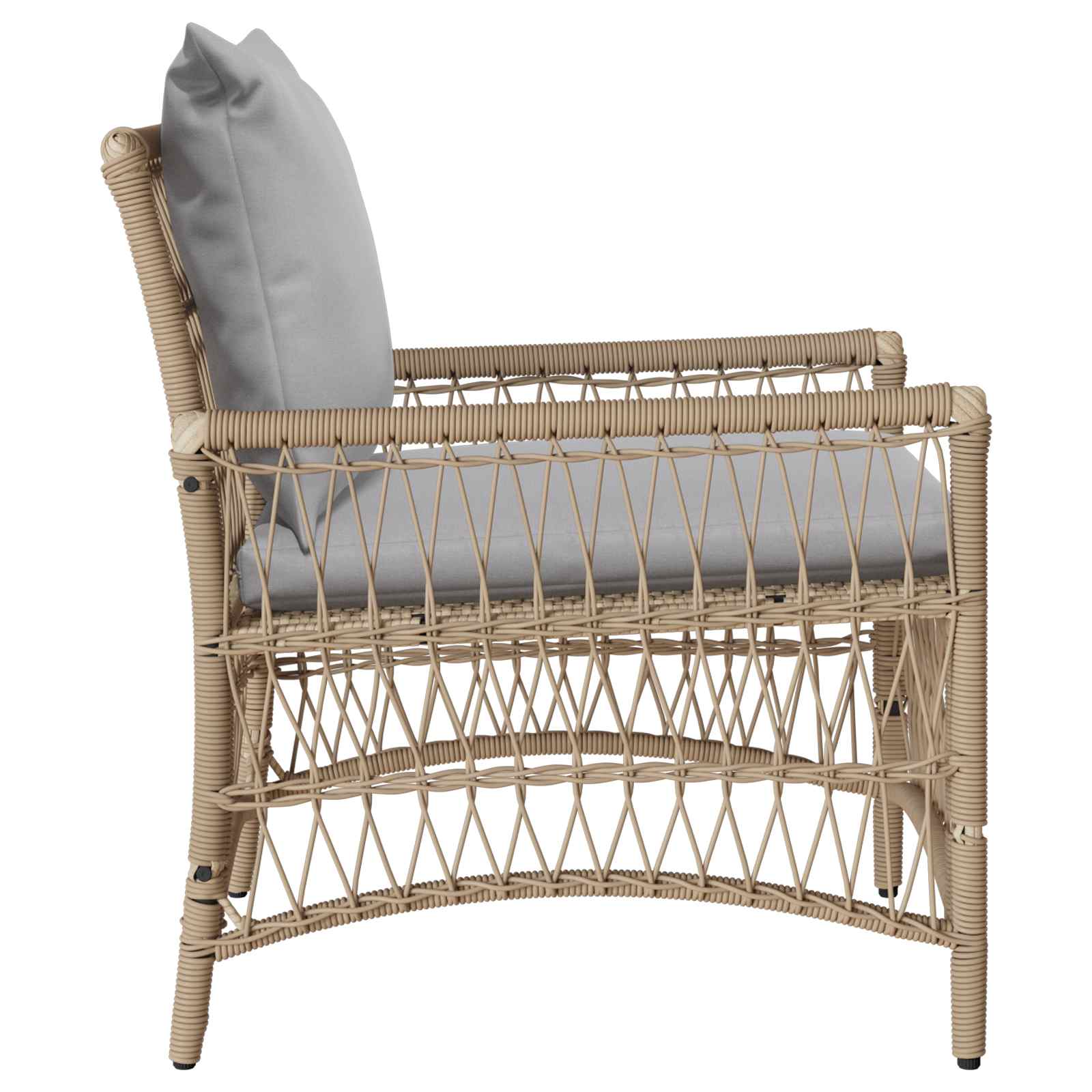Sedia da Giardino con cuscino Beige 73 x 61 x 77 cm polyrattan | homemem39