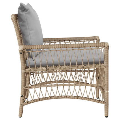 Sedia da Giardino con cuscino Beige 73 x 61 x 77 cm polyrattan | homemem39