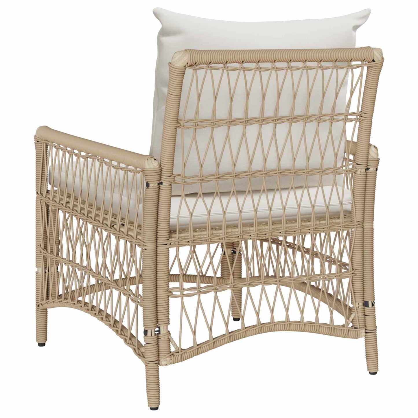 Sedia da Giardino con cuscino Beige 73 x 61 x 77 cm polyrattan