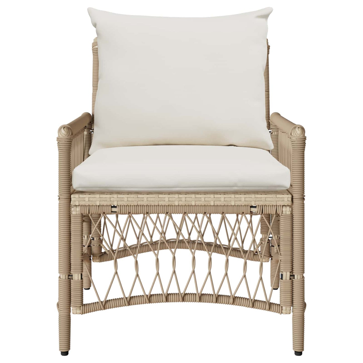Sedia da Giardino con cuscino Beige 73 x 61 x 77 cm polyrattan