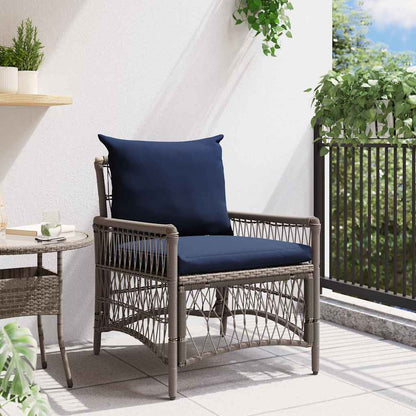 Sedia da Giardino con cuscino Grigio 73 x 61 x 77 cm polyrattan