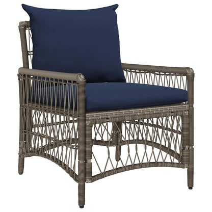 Sedia da Giardino con cuscino Grigio 73 x 61 x 77 cm polyrattan
