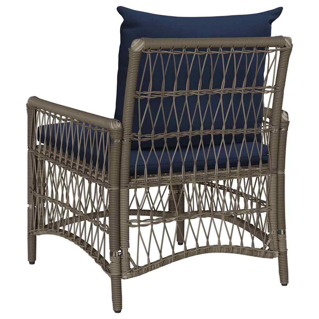 Sedia da Giardino con cuscino Grigio 73 x 61 x 77 cm polyrattan
