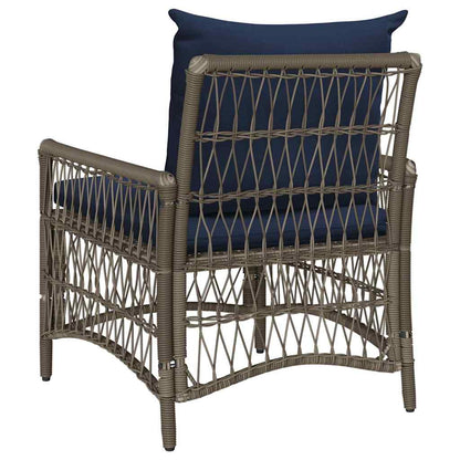 Sedia da Giardino con cuscino Grigio 73 x 61 x 77 cm polyrattan