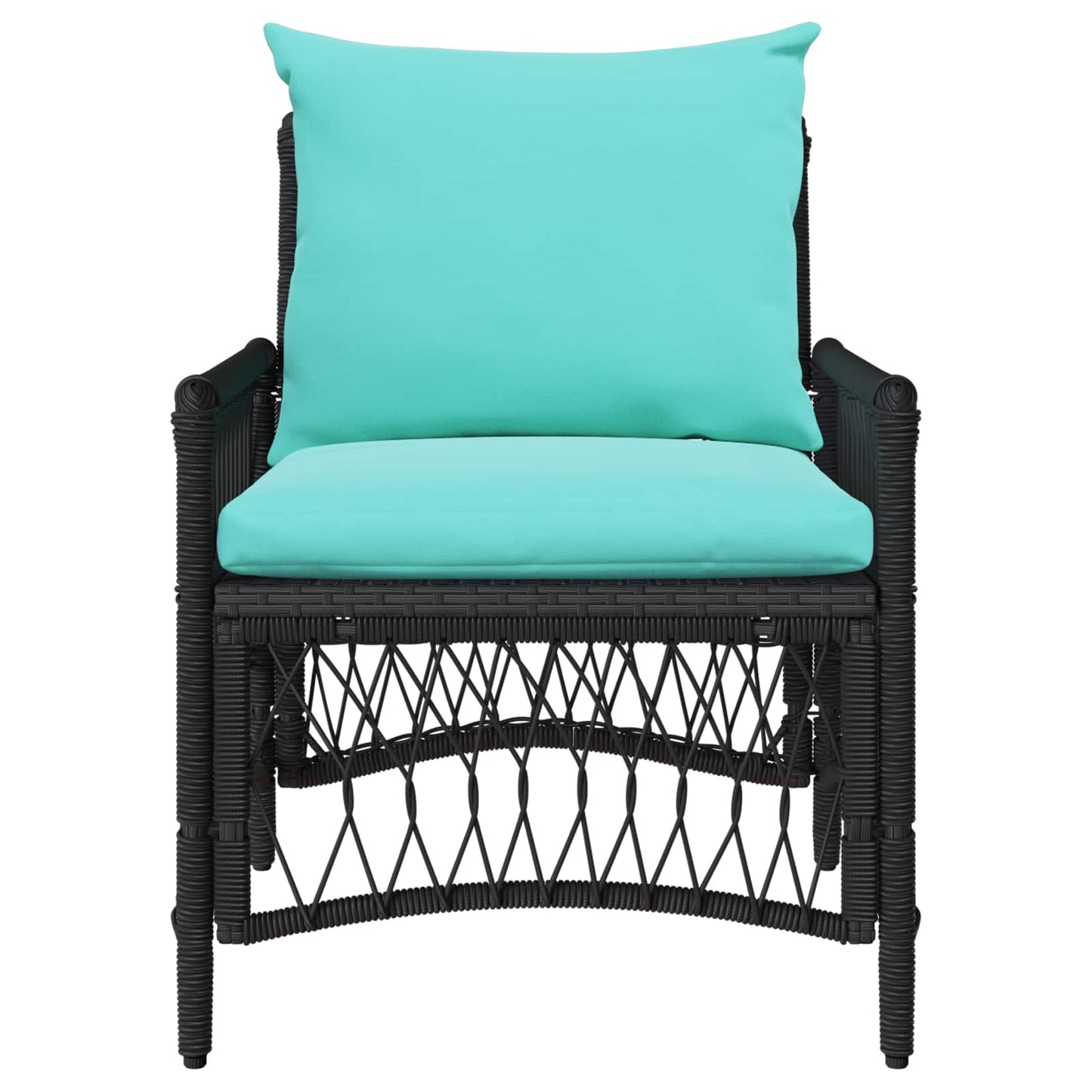 Sedia da Giardino con cuscino Nero 73 x 61 x 77 cm polyrattan