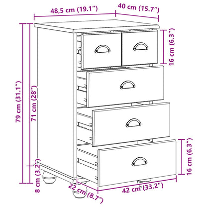 Cassettiera con cassetto ASKIM Bianco 45.8 x 40 x 79 cm