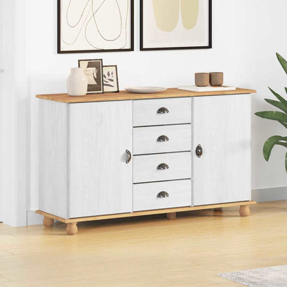 Credenza ASKIM Bianco 133.5 x 40 x 79 cm Legno di pino massello - homemem39