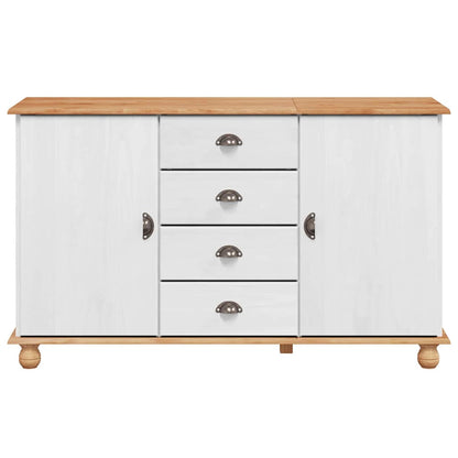 Credenza ASKIM Bianco 133.5 x 40 x 79 cm Legno di pino massello - homemem39