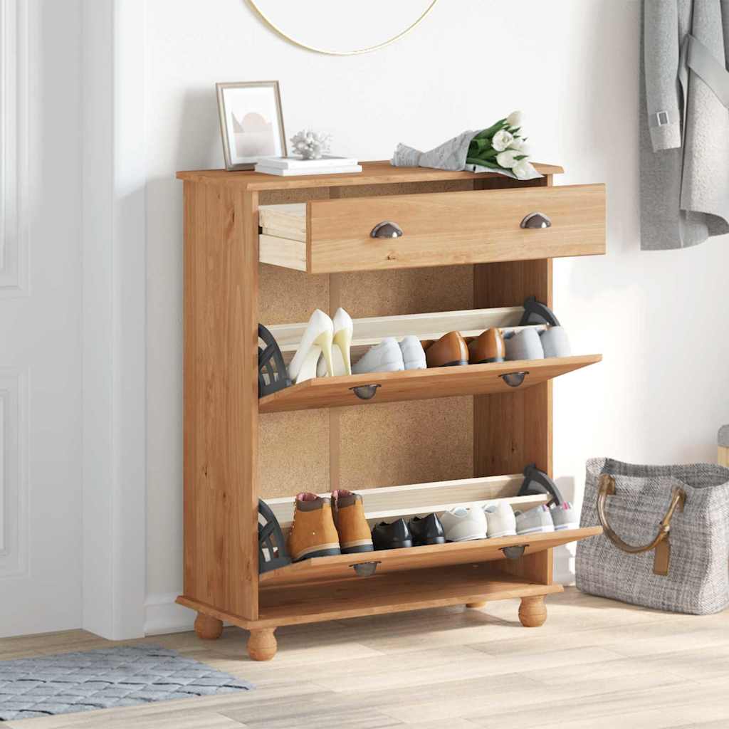 Mobile per scarpe con cassetto ASKIM Marrone 85 x 35 x 108 cm - homemem39