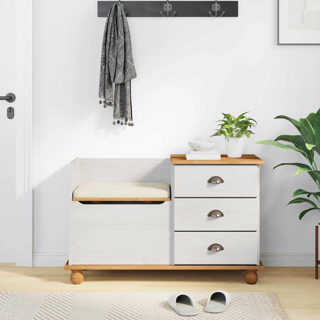 Panchina con contenitore ASKIM Bianco 100 x 39 x 62 cm | homemem39