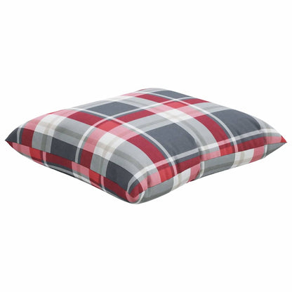 Cuscini per divano 4 pz Rossi a Quadri 60x60 cm in Tessuto | homemem39