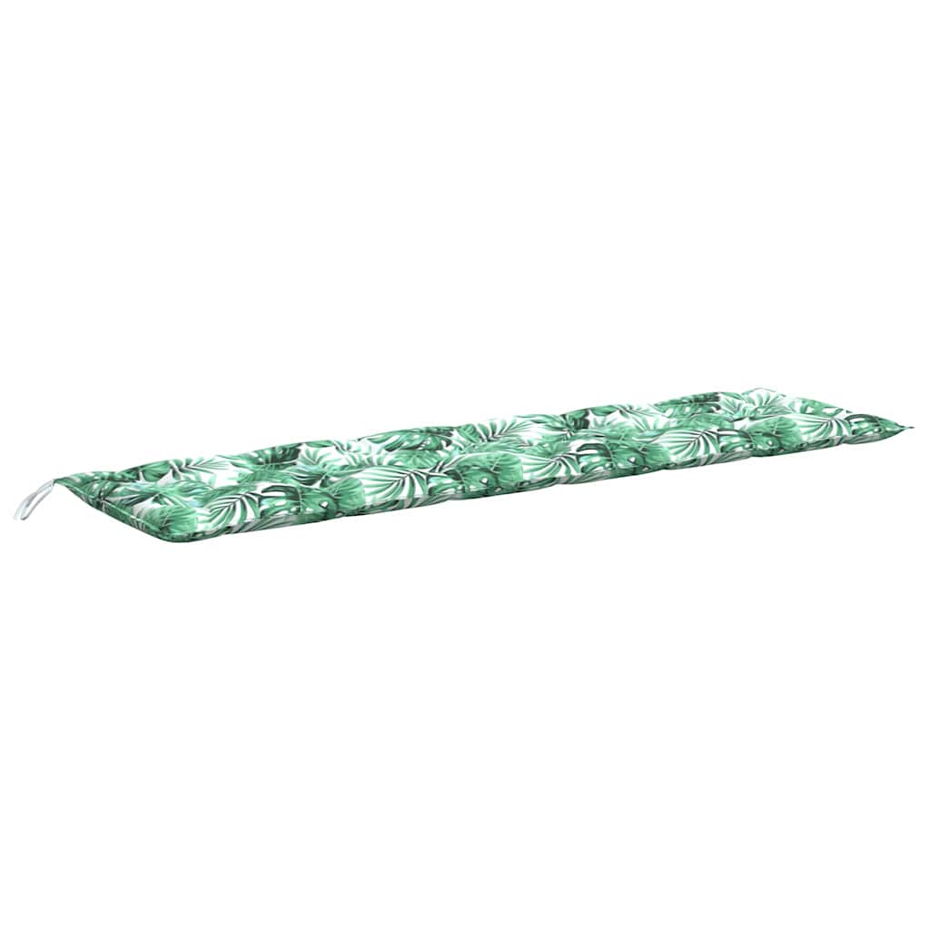 Cuscino per panchina da giardino con motivo a foglie 200x50x7cm