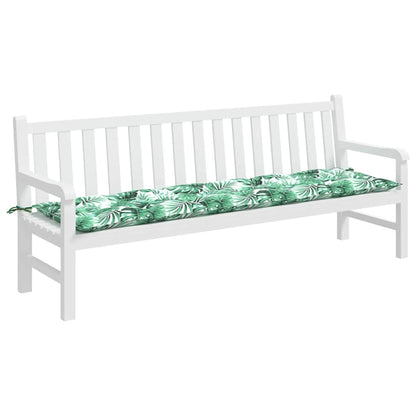 Cuscino per panchina da giardino con motivo a foglie 200x50x7cm