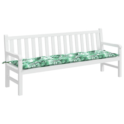 Cuscino per panchina da giardino con motivo a foglie 200x50x7cm