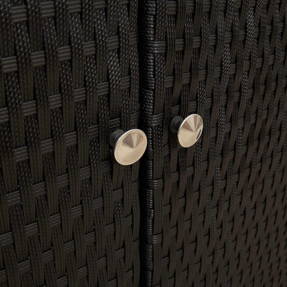 Armadio con lo scaffale con porta Nero 100 x 36 x 102 cm Rattan
