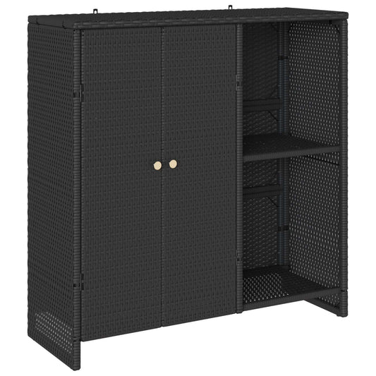 Armadio con lo scaffale con porta Nero 100 x 36 x 102 cm Rattan