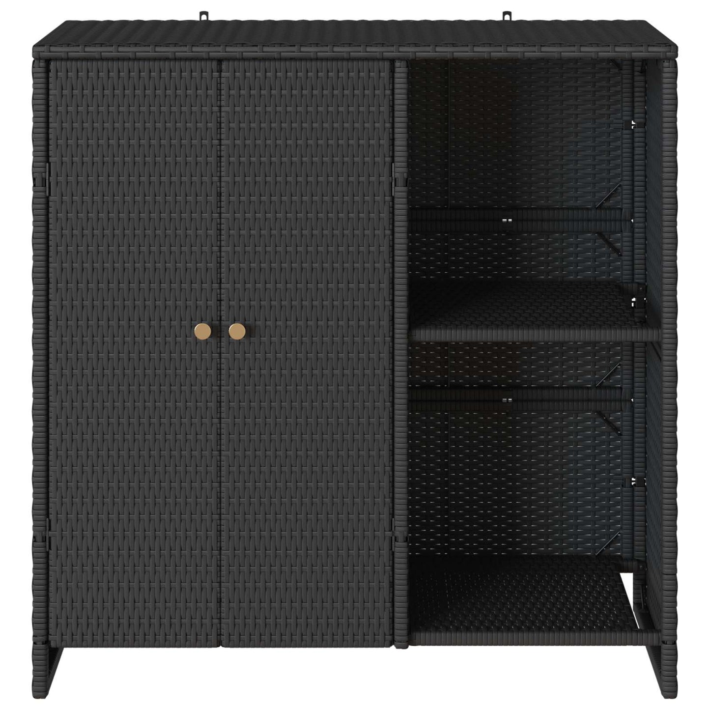 Armadio con lo scaffale con porta Nero 100 x 36 x 102 cm Rattan