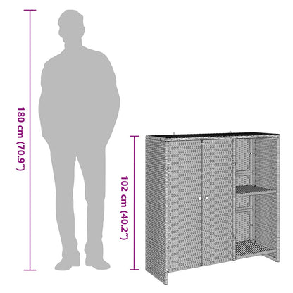 Armadio con lo scaffale con porta Nero 100 x 36 x 102 cm Rattan