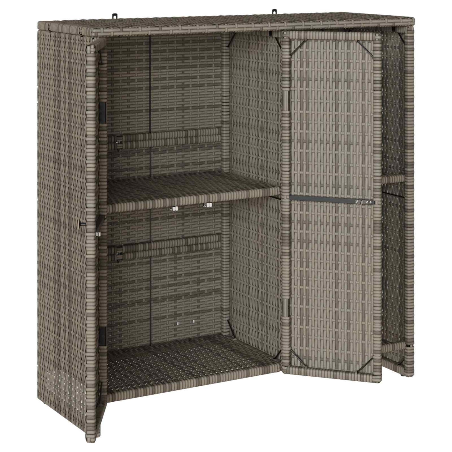 Armadio con lo scaffale Grigio 100 x 36 x 102 cm Rattan