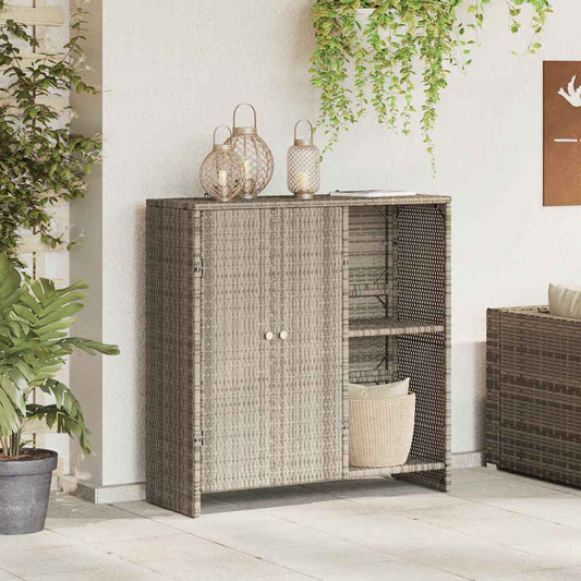Armadio con lo scaffale Grigio chiaro 100 x 36 x 102 cm Rattan