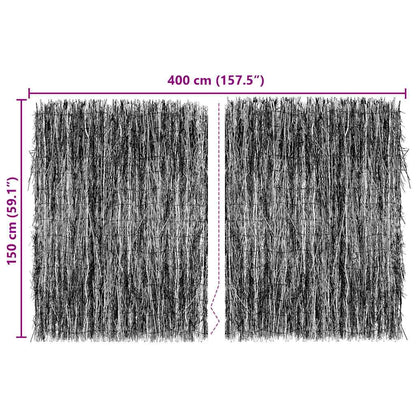 Recinzione in fascine Marrone 400 x 150 cm Ramo di bosco
