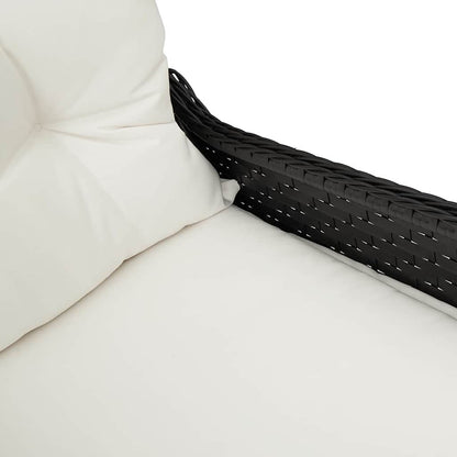 Poltrona reclinabile Nero 56 x 66 x 95cm polyrattan - homemem39