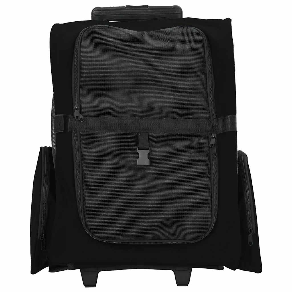 Carrello per Animali 3 in 1 Design Nero 48x32x57 cm Tessuto Oxford - homemem39