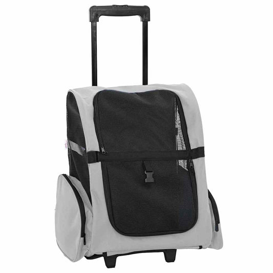 Carrello per animali domestici 3 in 1 design grigio 48x32x(57-106) cm tessuto Oxford | homemem39