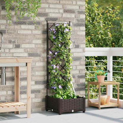 Vaso da Giardino con Trellis Marrone 40 x 40 x 125.5 cm PP - homemem39