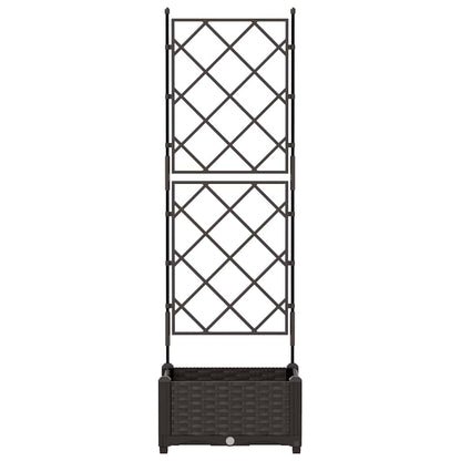 Vaso da Giardino con Trellis Marrone 40 x 40 x 125.5 cm PP - homemem39