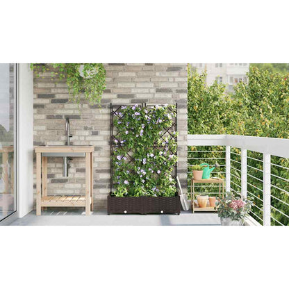 Vaso da Giardino con Trellis 2 pcs Marrone 80 x 40 x 125.5 cm - homemem39