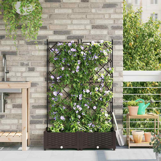 Vaso da giardino 2 pz Marrone 80 x 40 x 125,5 cm PP | homemem39