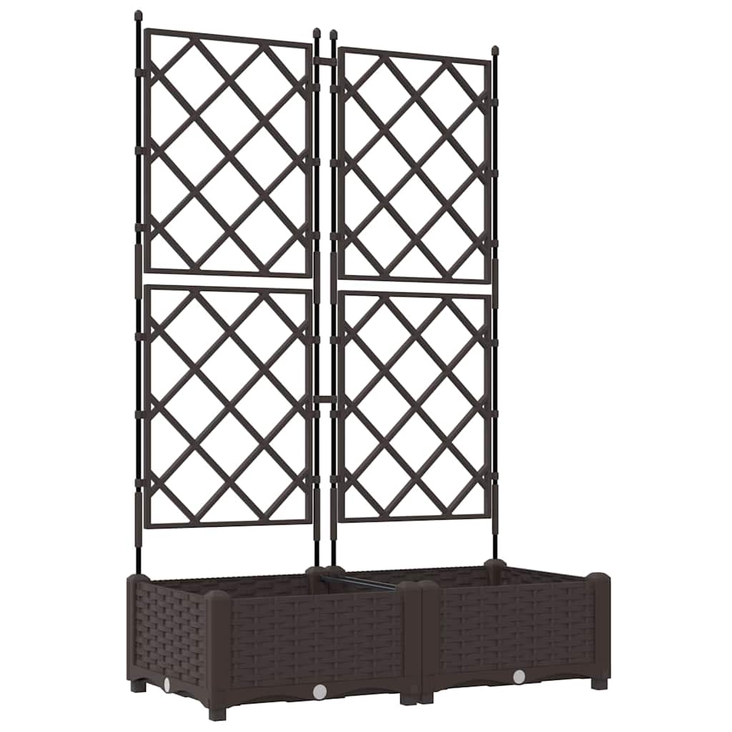 Vaso da Giardino con Trellis 2 pcs Marrone 80 x 40 x 125.5 cm - homemem39