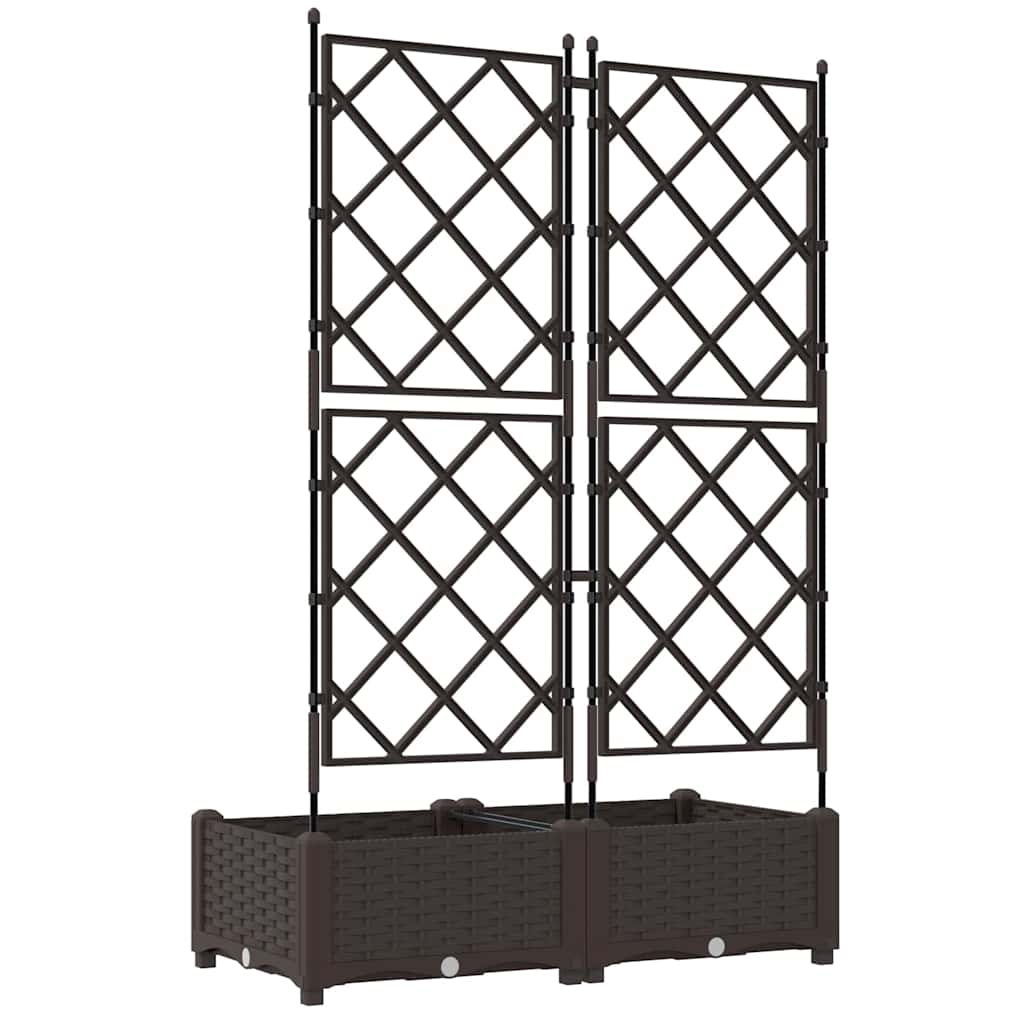 Vaso da Giardino con Trellis 2 pcs Marrone 80 x 40 x 125.5 cm - homemem39