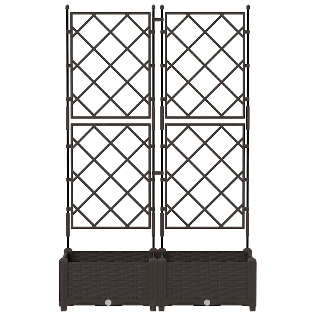 Vaso da Giardino con Trellis 2 pcs Marrone 80 x 40 x 125.5 cm - homemem39