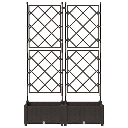 Vaso da Giardino con Trellis 2 pcs Marrone 80 x 40 x 125.5 cm - homemem39