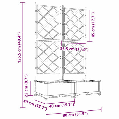Vaso da Giardino con Trellis 2 pcs Marrone 80 x 40 x 125.5 cm - homemem39