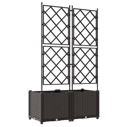 Vaso da Giardino con Trellis 2 pcs Marrone 80 x 40 x 143 cm PP - homemem39