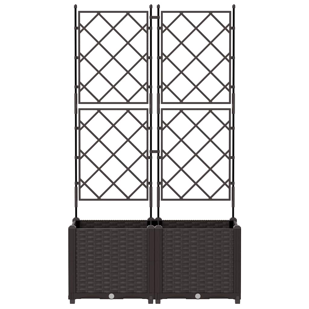 Vaso da Giardino con Trellis 2 pcs Marrone 80 x 40 x 143 cm PP - homemem39